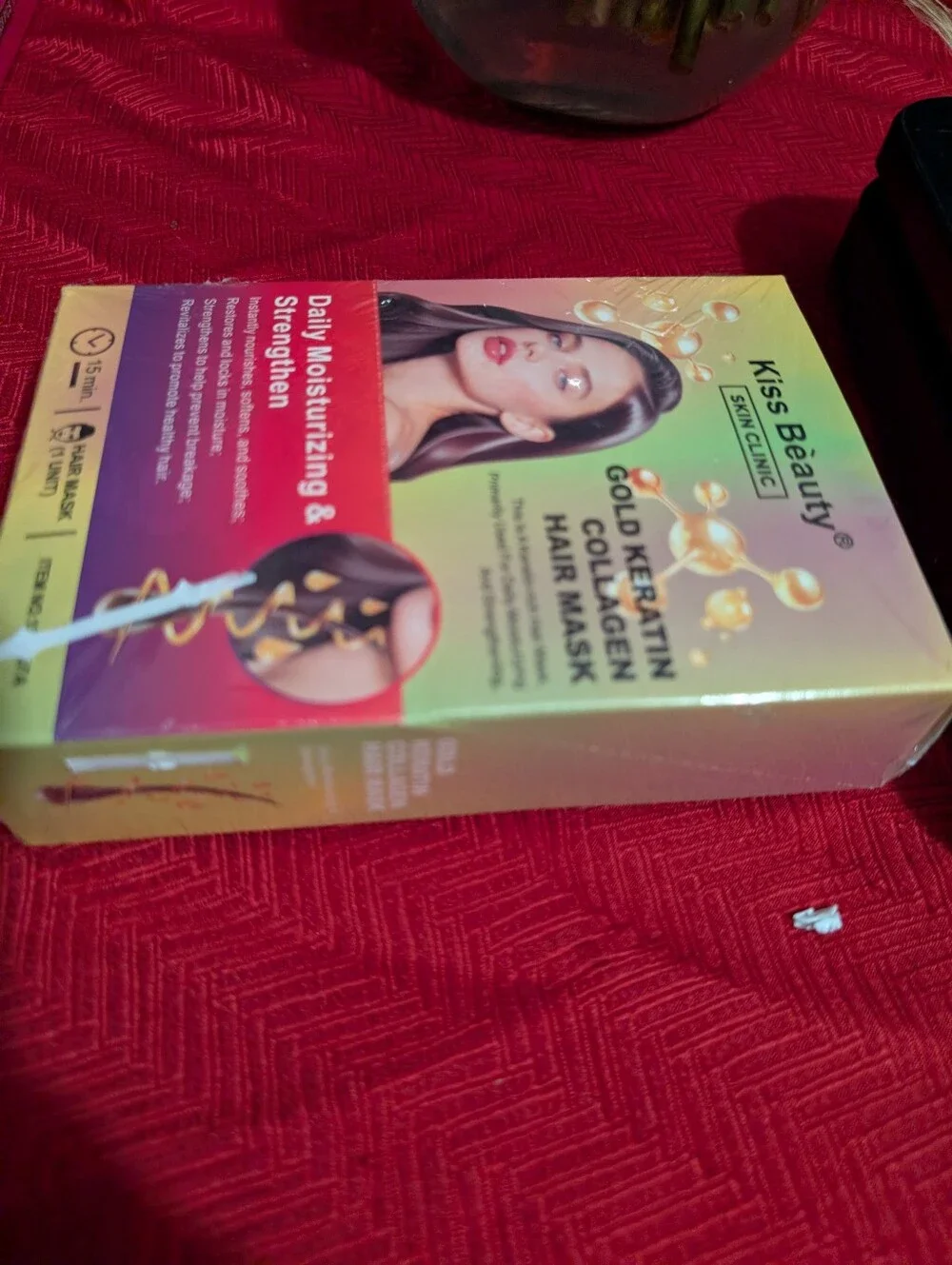 Skin Gold Keratin Collagen Hair Mask - Pink/Peach Gradient